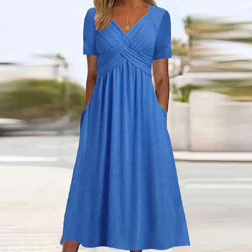 Midi dress korte mouw sale