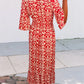 Red Printed Maxi Dress