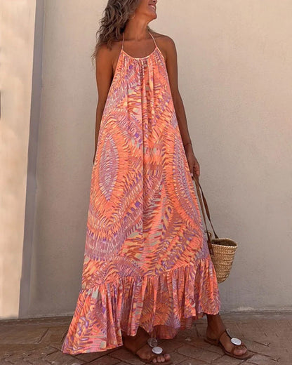 Printed slip dress