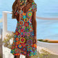 Colorful Abstract Print Dress