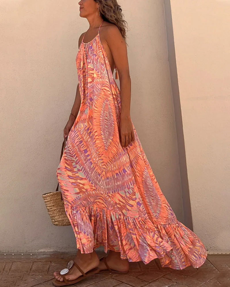 Printed slip dress