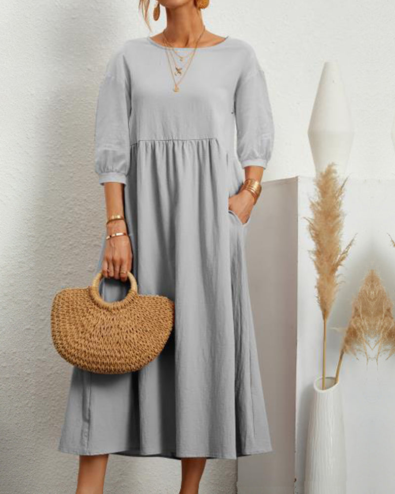 Cotton and linen dress