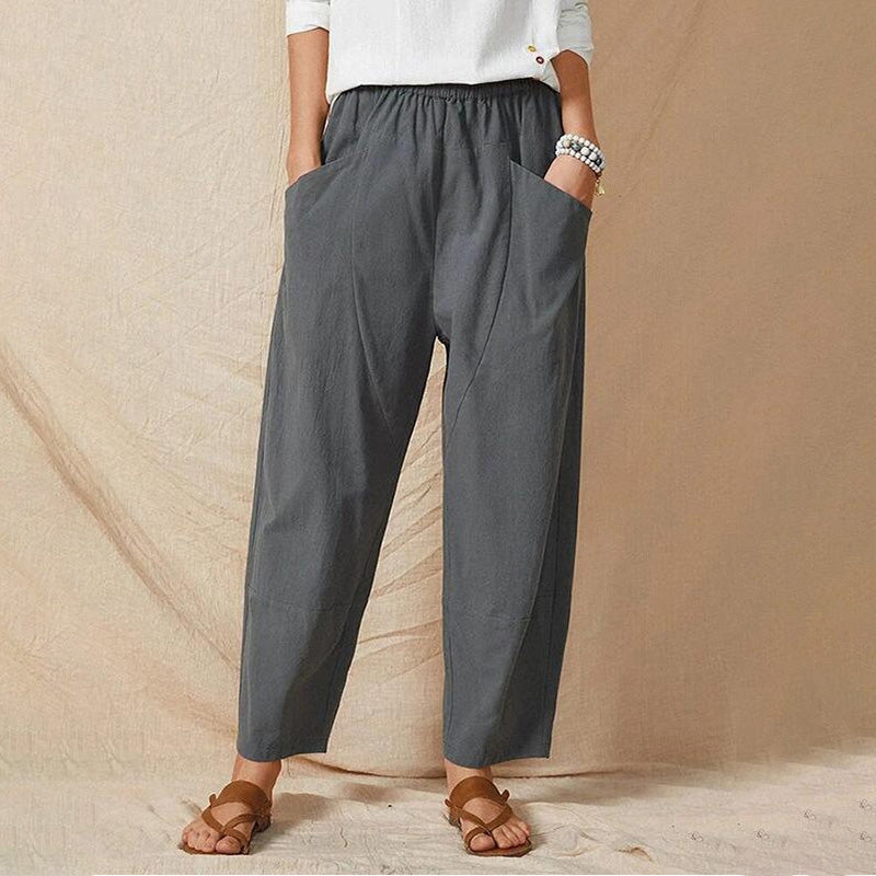 Solid Color Casual Trousers