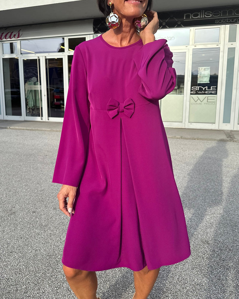 Bow Knot Round Neck Dress