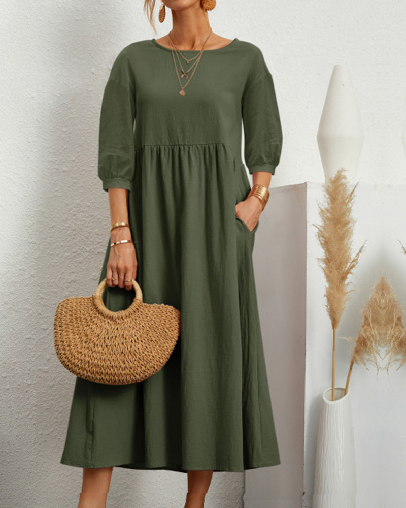 Cotton and linen dress