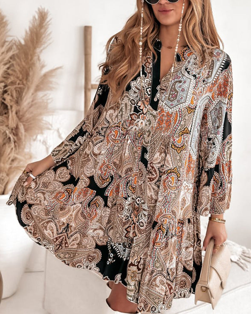 Paisley print casual dress