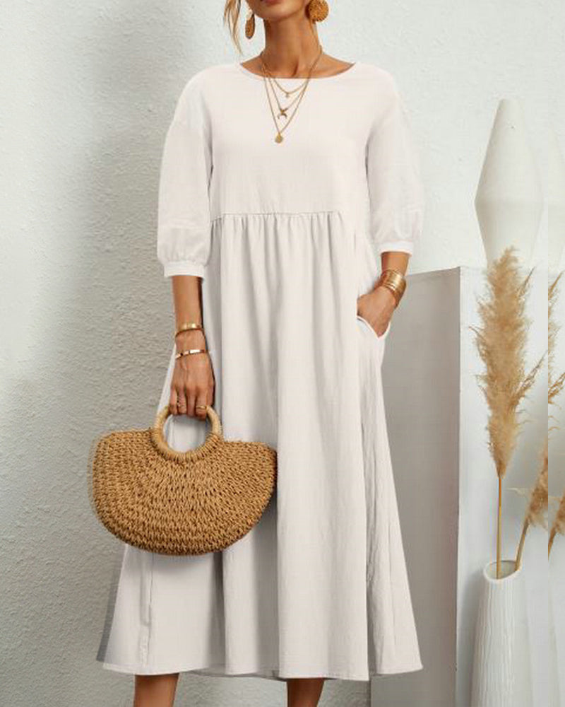 Cotton and linen dress