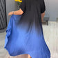 Casual pleated ombre dress