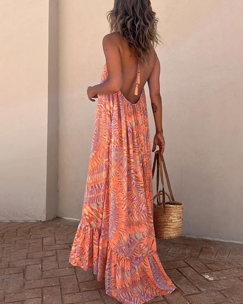 Printed slip dress