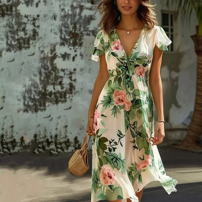 Elegant Floral Print Dress