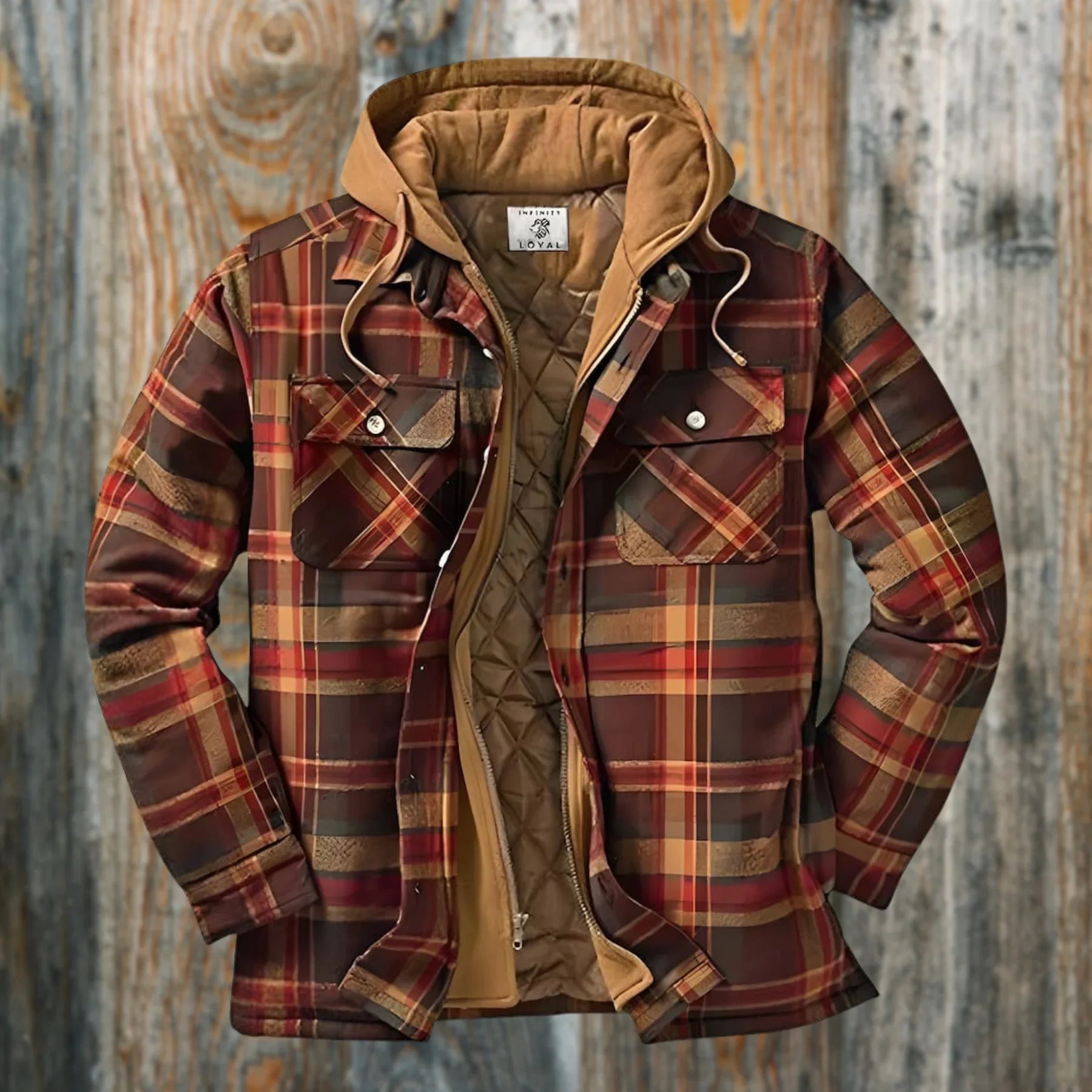 Hooded insulated flannel hotsell