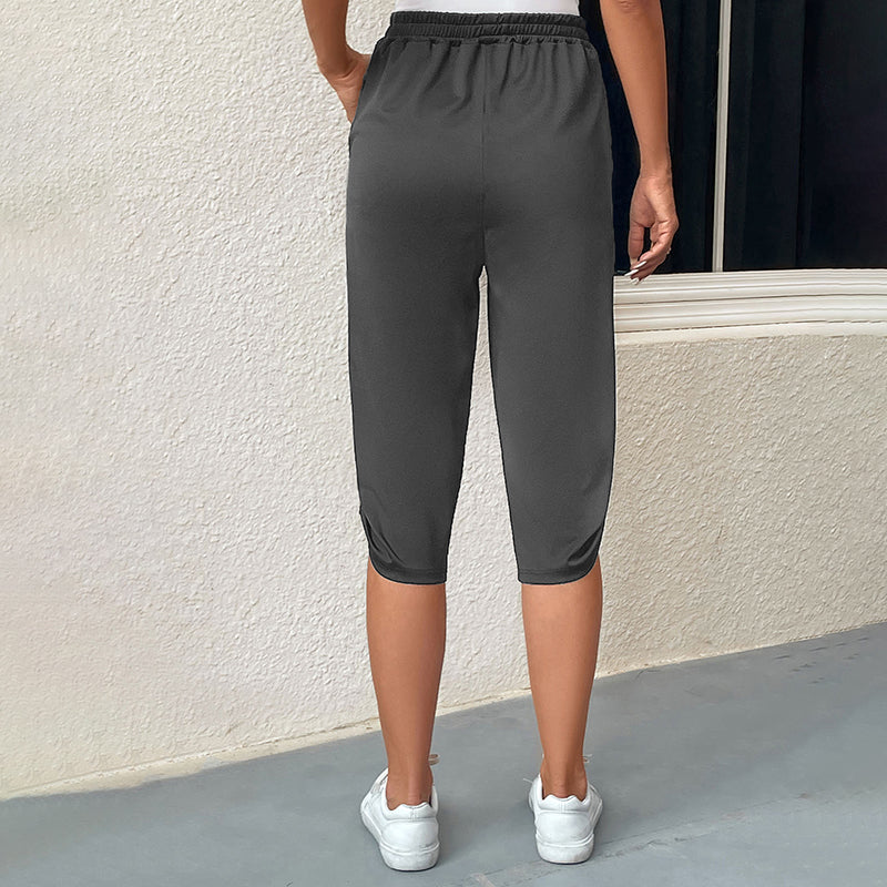 Casual Elastic Waist Trousers