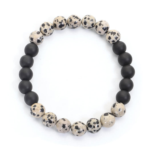 108 Mala Beads Zebra Jasper Frosted Stone Protection Tassel Bracelet (Extra 30% Off | USE CODE: FS30)