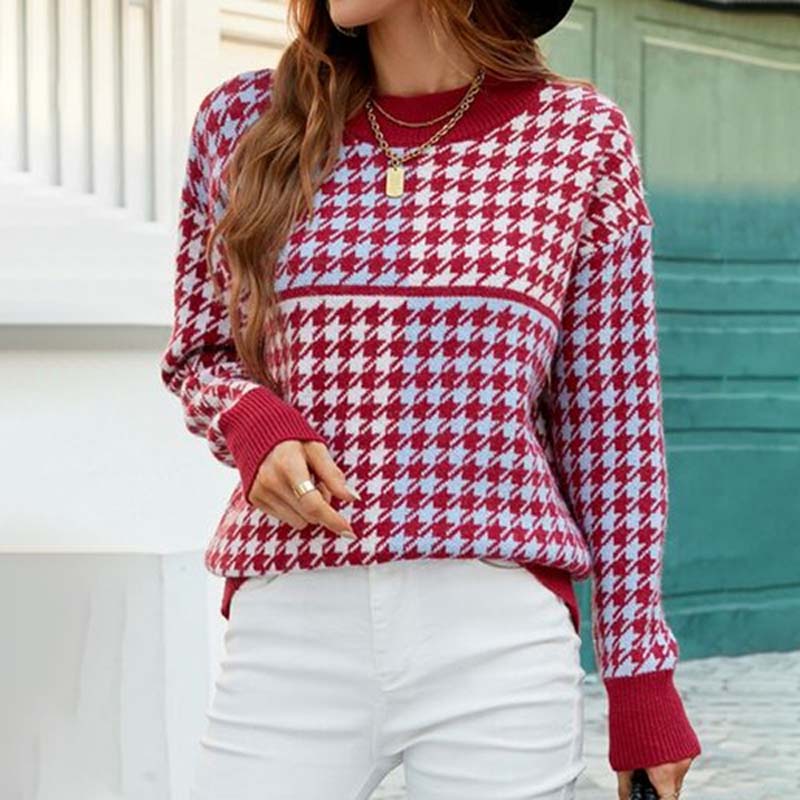 Casual Geometric Knit Sweater