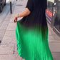 Casual pleated ombre dress