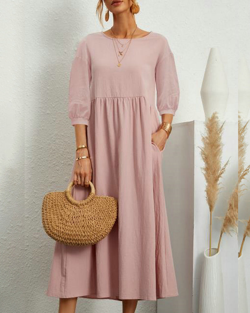 Cotton and linen dress