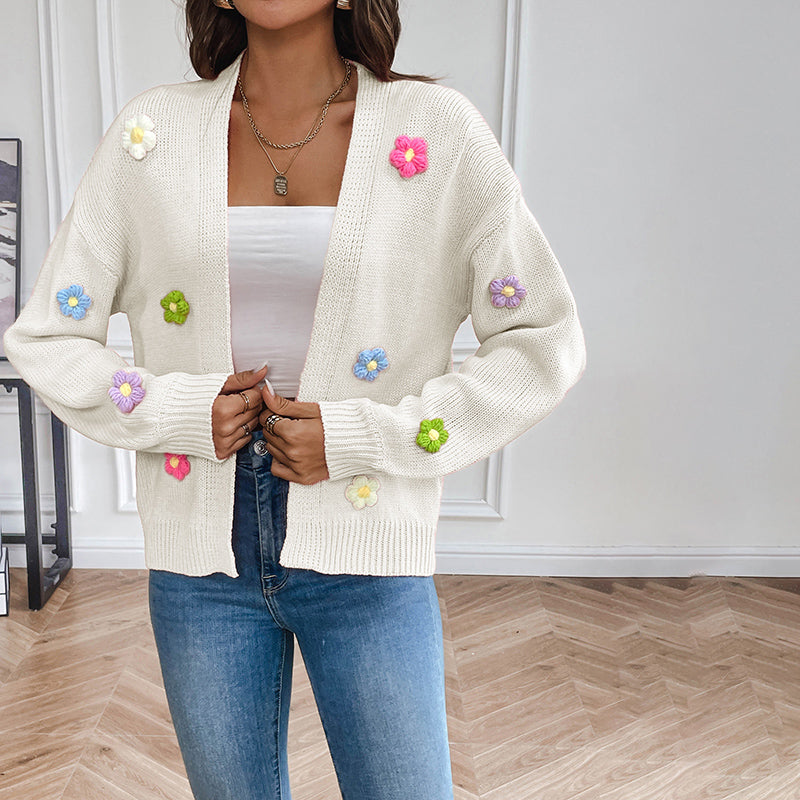 3D Floral Knitted Cardigan