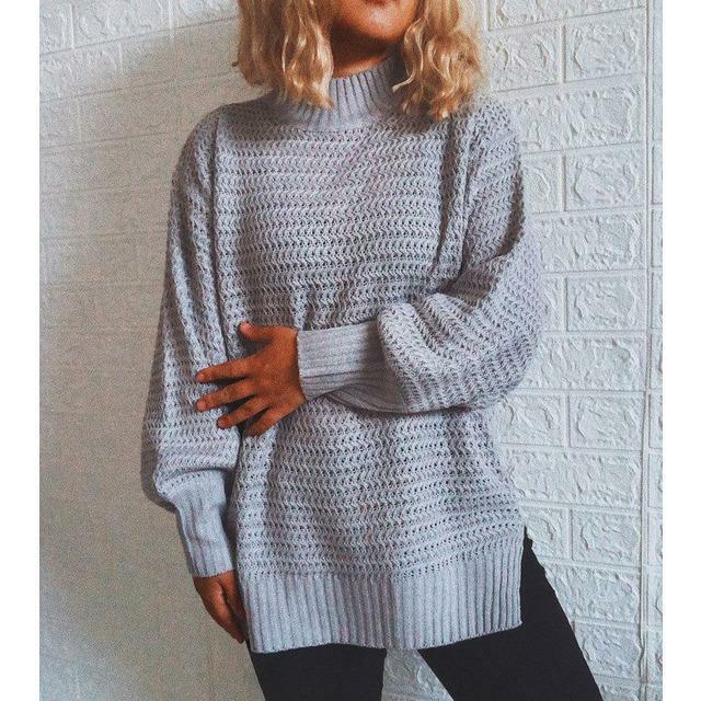 Elegant Solid Knitted Sweater