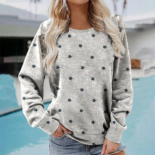 Star Print Casual Sweatshirt