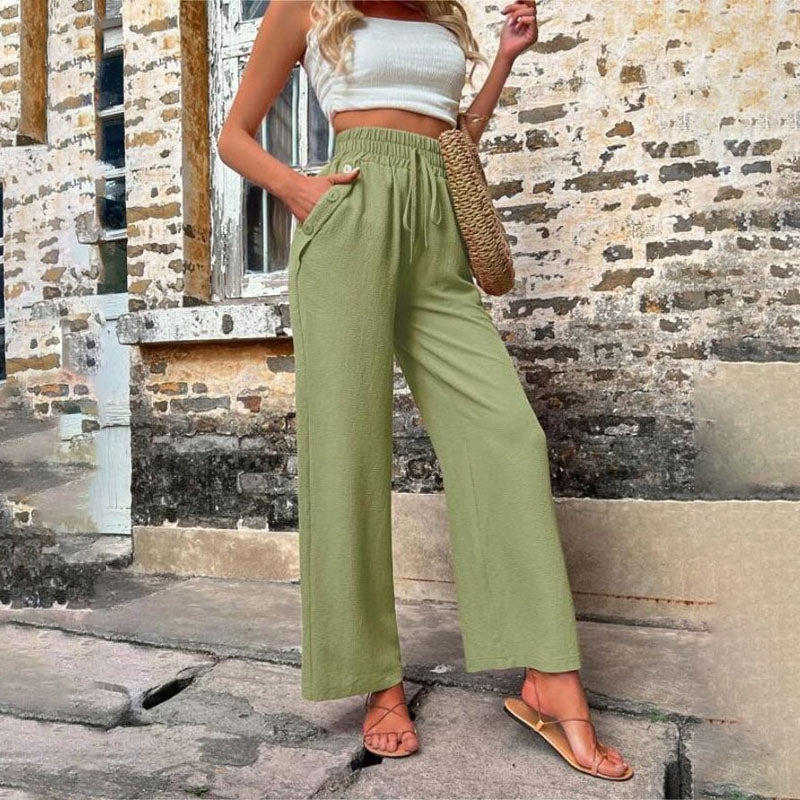 Solid Colour Casual Trousers