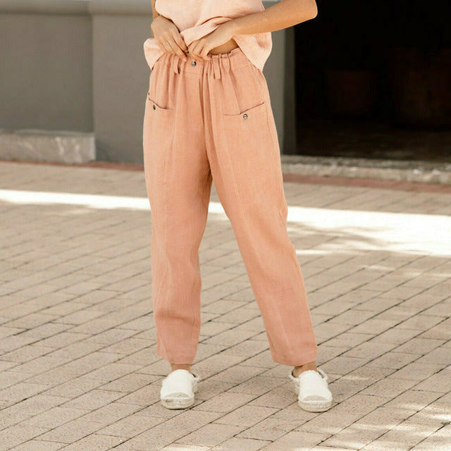 Casual Elastic Waist Pants