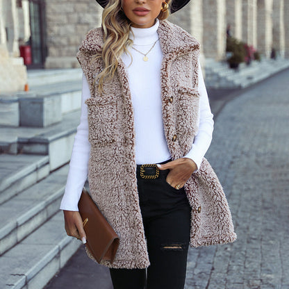 Casual Plush Vest Cardigan