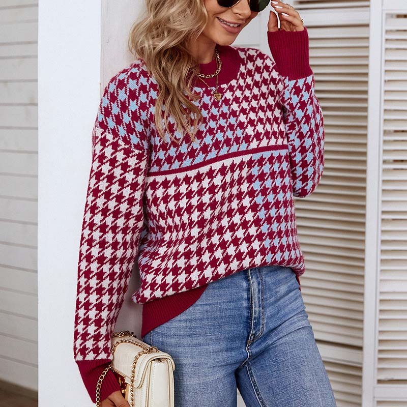 Casual Geometric Knit Sweater