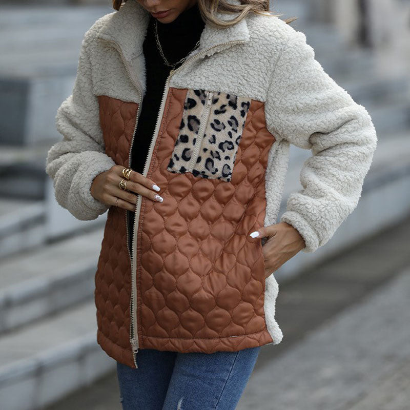 Patchwork Warm Plush Coat