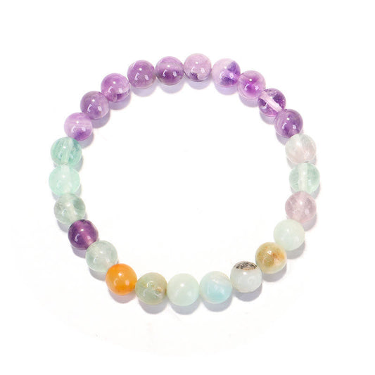 108 Mala Beads Amethyst Fluorite Amazonite Spiritual Positive Tassel Bracelet (Extra 30% Off | USE CODE: FS30)