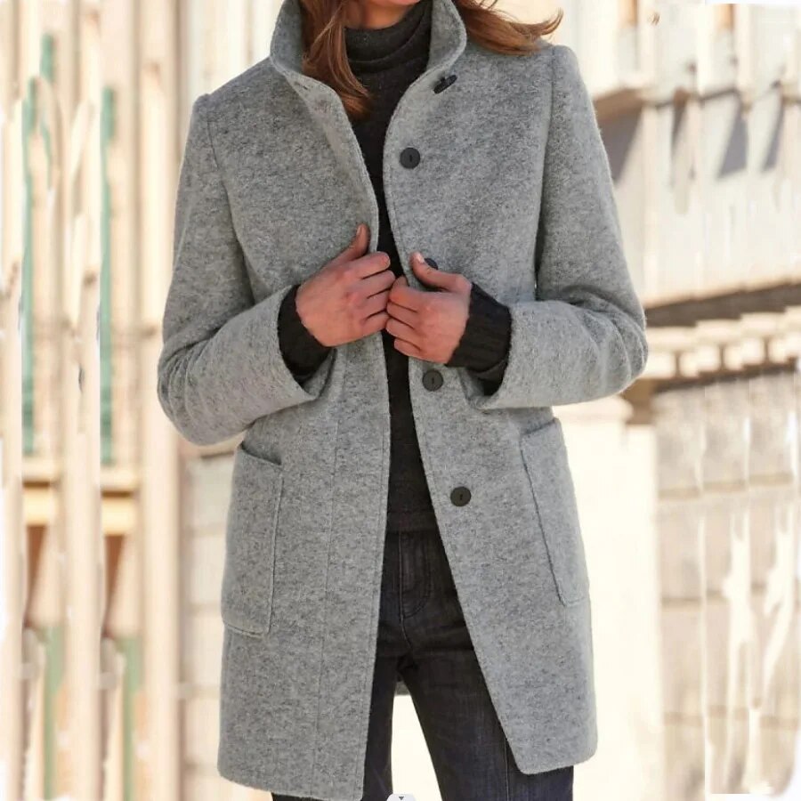 DORIA WOOL COAT WITH BUTTON CLOSURE FOR WOMEN