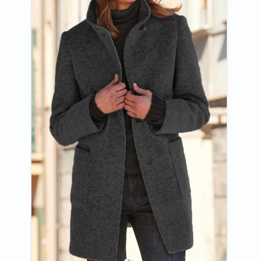 DORIA WOOL COAT WITH BUTTON CLOSURE FOR WOMEN