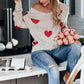 Heart Pattern Knit Sweater