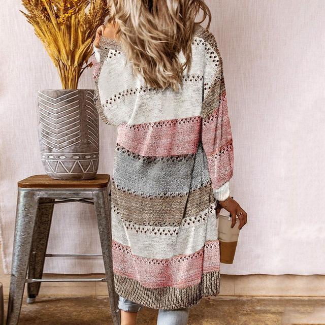 Striped Patchwork Cardigan