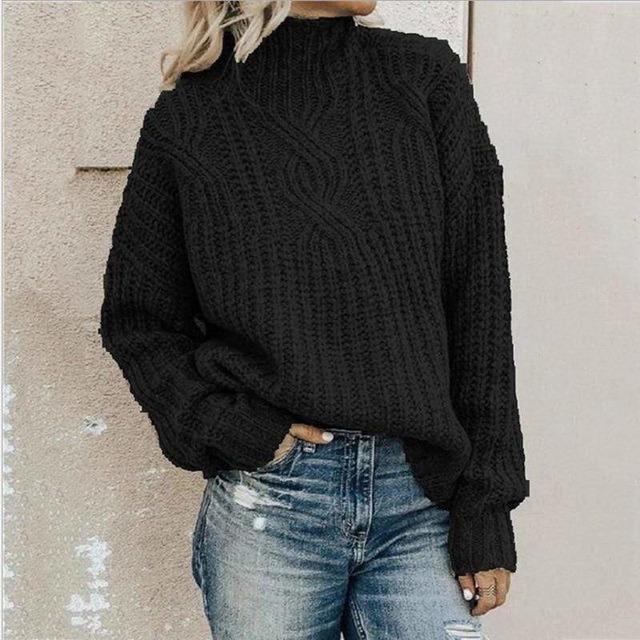 Casual Solid Knitted Sweater